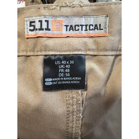 5.11 Tactical Men’s Taclite Ripstop Cargo Pants Coyote Tan Utility Work SZ 40x36 - Picture 9 of 12